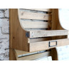 Chic Antique Magazinhalter Regal mit 3 Fächern aus Holz Wandregal 90 x 35 cm Detail mit Beschriftungsfeld