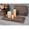 Chic Antique Tablett GRIMAUD Holz mit Henkel aus Metall 30x59 cm als Schneidebrett oder zur Dekoration mit Kerzen