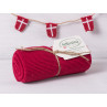 Solwang Dänemark Küchentuch Himbeer dunkel rot gestrickt Handtuch aus Baumwolle Raspberry aufgerollt gebunden als Geschenk H 65