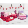Solwang Wischtuch Wischlappen Küchentuch Handtuch gestrickt aus Dänemark als Geschenk Set gebunden rosa pink lila rot Himbeer hellrosa Pflaume