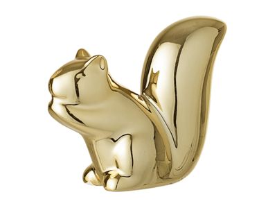 Bloomingville Deko Objekt Eichhörnchen Gold aus Porzellan Weihnachtsdeko