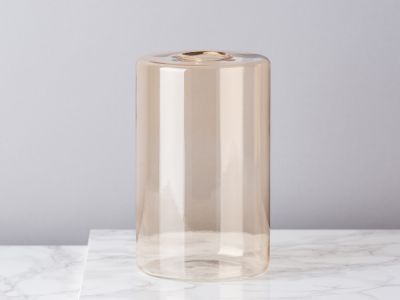 Bloomingville Vase Glas Braun Beige Blumenvase Zylinder 16 cm hoch Durchmesser 10 cm rund Design Modern