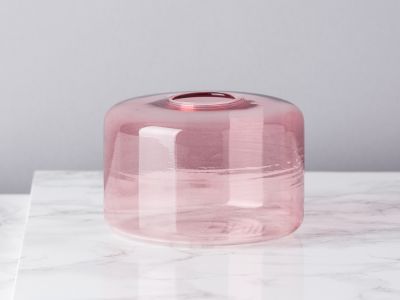 Bloomingville Vase Glas Rosa Blumenvase Zylinder 65 mm hoch Durchmesser 10 cm rund Design Modern