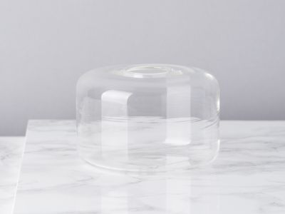 Bloomingville Vase Glas Weiß Blumenvase Zylinder 65 mm hoch Durchmesser 10 cm rund Design Modern