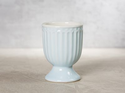 Greengate Eierbecher ALICE Hellblau Everyday Keramik Geschirr Pale Blue 40ml Rillenmuster Hygge für jeden Tag