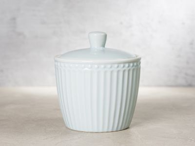 Greengate Zuckerdose ALICE Hellblau Everyday Keramik Geschirr Pale Blue Sugar Pot Rillenmuster Hygge für jeden Tag