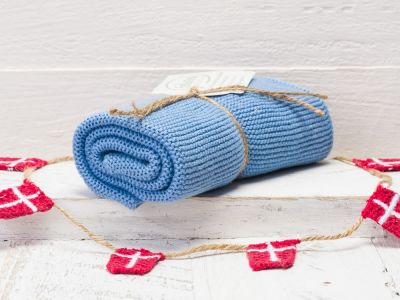 Solwang Handtuch hellblau staubig Küchentuch aus Baumwolle gestrickt H20