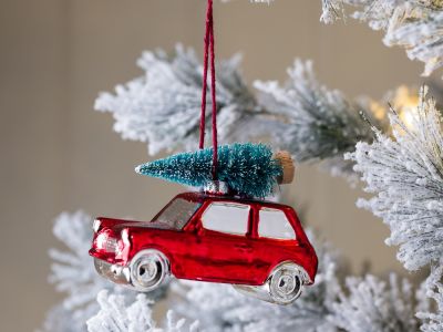 Baumschmuck - Auto mit Weihnachtsbaum - matt - HIER kaufen!