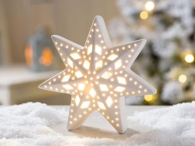 LED Stern Lina - Porzellan - Kaufe JETZT hier! | Beleuchtete Weihnachtssterne